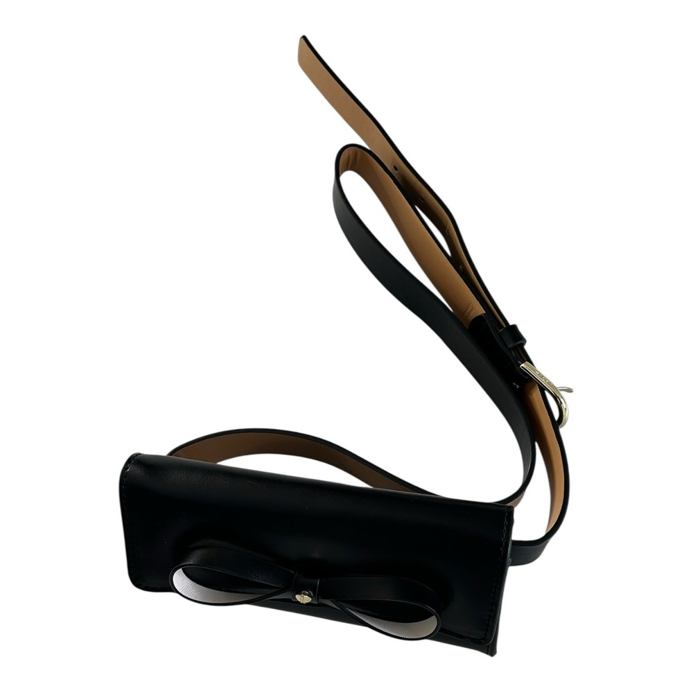 KATE SPADE NEW YORK SMOOTH LEATHER BELT BAG WITH BOW AND LOGO BLACK Sise L/XL - Picture 2 of 14